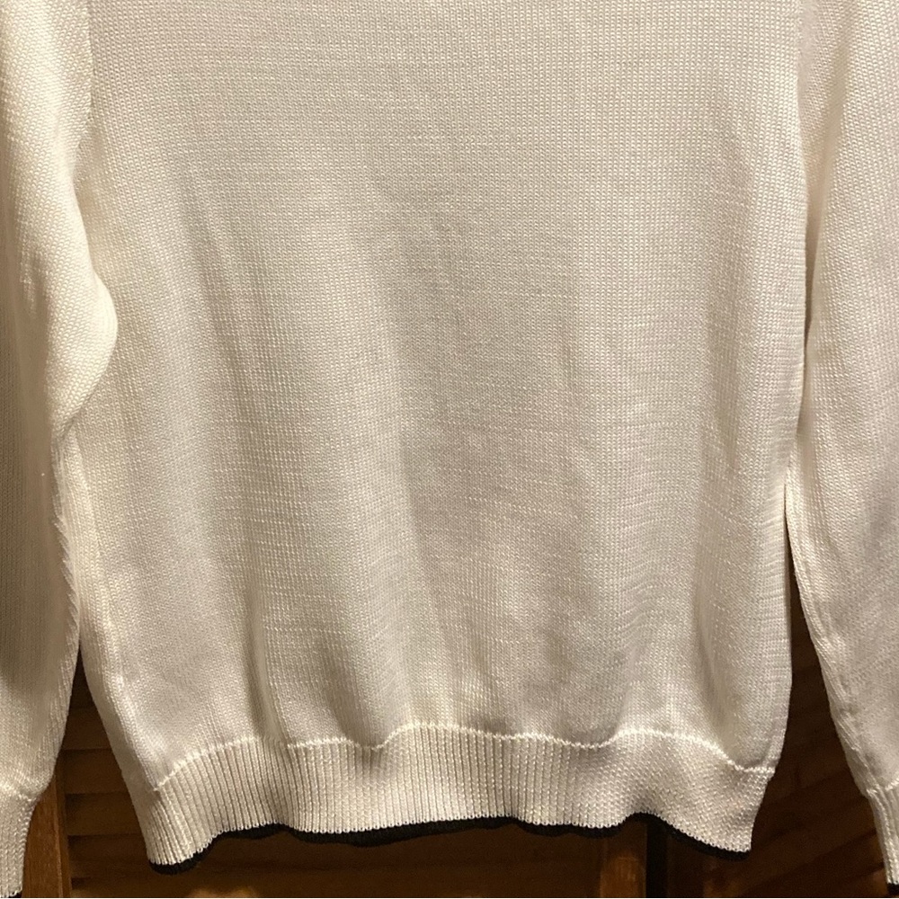 Lauren Ralph Lauren White & Black Knit Boatneck Sweater - Picture 14 of 16